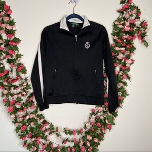 Lauren Ralph Lauren Active Black White Zip Up Womens Small Fitness Gym Golf